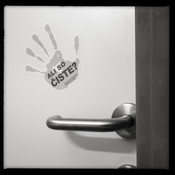 Are they clean - sticker on door <em>Photo: © Saša Huzjak</em>