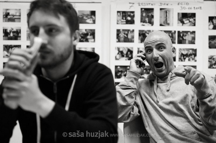 Tomaž on the phone @ Skejtaj s srcem, Dekani, 25/05/2013 <em>Photo: © Saša Huzjak</em>