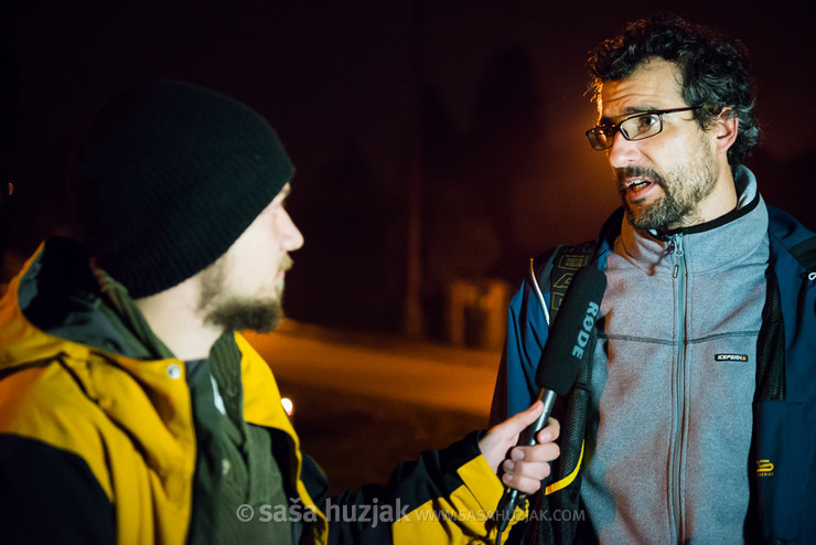 Miha, the organizer, giving an interview @ Ruše, 28/11/2014 <em>Photo: © Saša Huzjak</em>