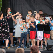Participants of Music workshop for children with Lucija Stanojević with Big Band Hrvatske liječničke komore @ Fest Jazza, Koprivnica (Croatia), 08/07 > 09/07/2022 <em>Photo: © Saša Huzjak</em>