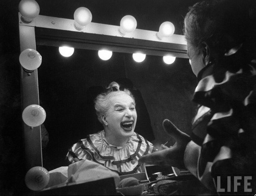 Charlie Chaplin on the set of his film Limelight, 1952 © W. Eugene Smith