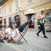 Slovenia Press Photo 2017 - Culture category, single image winner: Green table at Festival Performa Platforma, Maribor, 2016 <em>Photo: © Saša Huzjak</em>