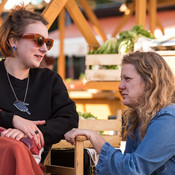 Actress Liza Marijina and director Tijana Zinajić on set (behind the scenes) <em>Photo: © Saša Huzjak</em>