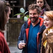 DoP Miloš Srdić with Jure Henigman, Liza Marijina and Nina Rozman (behind the scenes) <em>Photo: © Saša Huzjak</em>