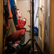 Liza Marijina preparing for the scene (behind the scenes) <em>Photo: © Saša Huzjak</em>