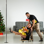 Pandora - Art of Pole studio photoshoot BTS: Props delivery <em>Photo: &copy; Saša Huzjak</em>