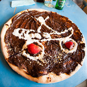 Special chocolate pizza at pizzeria Nona, Zamarkova @ Skejtaj s srcem, Dolga vas - Izola (Slovenia), 20/05 > 26/05/2013 <em>Photo: © Saša Huzjak</em>