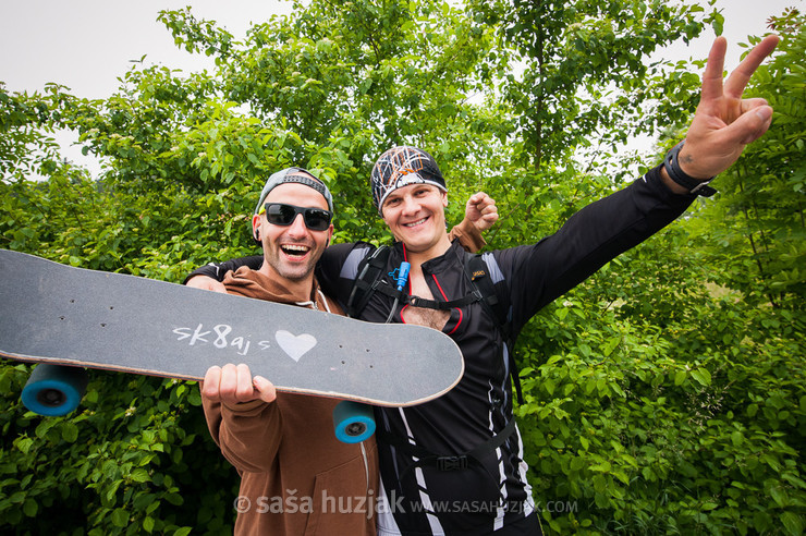 Tomaž and Mitja Duh, who ran 60 km from Trbovlje to Ljubljana that day, to support Tomaž and our project @ Skejtaj s srcem, Dolga vas - Izola (Slovenia), 20/05 > 26/05/2013 <em>Photo: © Saša Huzjak</em>