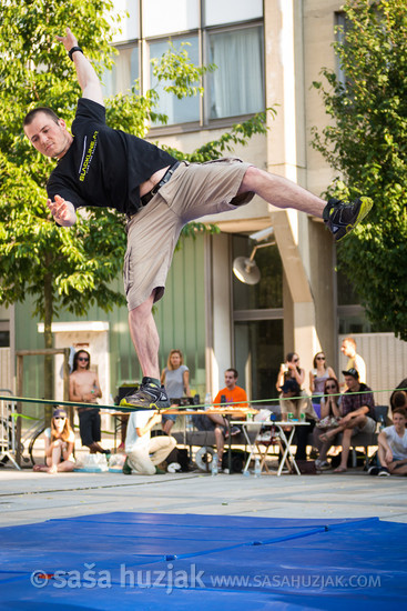 Slovenia Slack line Open 2014 @ Festival Lent, Maribor (Slovenia), 20/06 > 05/07/2014 <em>Photo: © Saša Huzjak</em>