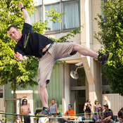 Slovenia Slack line Open 2014 @ Festival Lent, Maribor (Slovenia), 20/06 > 05/07/2014 <em>Photo: © Saša Huzjak</em>