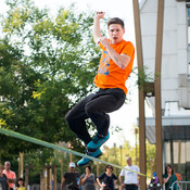 Slovenia Slack line Open 2014 @ Festival Lent, Maribor (Slovenia), 20/06 > 05/07/2014 <em>Photo: © Saša Huzjak</em>