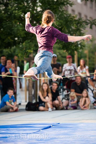 Slovenia Slack line Open 2014 @ Festival Lent, Maribor (Slovenia), 20/06 > 05/07/2014 <em>Photo: © Saša Huzjak</em>