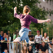 Slovenia Slack line Open 2014 @ Festival Lent, Maribor (Slovenia), 20/06 > 05/07/2014 <em>Photo: © Saša Huzjak</em>