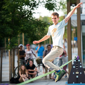 Slovenia Slack line Open 2014 @ Festival Lent, Maribor (Slovenia), 20/06 > 05/07/2014 <em>Photo: © Saša Huzjak</em>