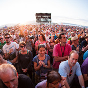 Crowd at sunset