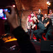 Punčke with fans - group photo @ Sodni stolp, Maribor (Slovenia), 04/10/2014 <em>Photo: © Saša Huzjak</em>