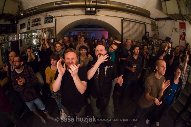 Fans of Public Service Broadcasting cheering @ Chelsea, Vienna (Austria), 20/05/2015 <em>Photo: © Saša Huzjak</em>