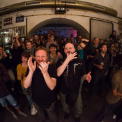 Fans of Public Service Broadcasting cheering @ Chelsea, Vienna (Austria), 20/05/2015 <em>Photo: © Saša Huzjak</em>