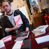 O:miza - Damir Avdić's books @ Salon uporabnih umetnosti, Maribor (Slovenia), 12/04/2016 <em>Photo: © Saša Huzjak</em>