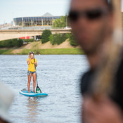 Fan on a sup on river Drava @ River Drava, Maribor (Slovenia), 09/06/2017 <em>Photo: © Saša Huzjak</em>