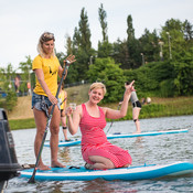 Fans on a sup on river Drava @ River Drava, Maribor (Slovenia), 09/06/2017 <em>Photo: © Saša Huzjak</em>