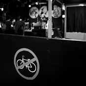 No bikes in the club sign @ KSET, Zagreb (Croatia), 19/10/2018 <em>Photo: © Saša Huzjak</em>