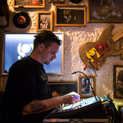 Jure Vlahovič, band's sound engineer, at soundcheck @ Rock Caffe, Kostajnica (Bosnia and Herzegovina), 28/03/2019 <em>Photo: © Saša Huzjak</em>