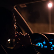 Manca driving to Serbia in our new van @ Near the border crossing between Croatia and Serbia, 30/03/2019 <em>Photo: © Saša Huzjak</em>