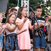 Participants of Music workshop for children with Lucija Stanojević with Bjelovar Big Band @ Fest Jazza, Koprivnica (Croatia), 09/07 > 10/07/2021 <em>Photo: © Saša Huzjak</em>