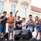 Participants of Music workshop for children with Lucija Stanojević with Bjelovar Big Band @ Fest Jazza, Koprivnica (Croatia), 09/07 > 10/07/2021 <em>Photo: © Saša Huzjak</em>