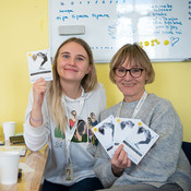 Minka Veselič Kološa and Vanja Kolanovič at the WDS office @ Zimska plesna šola / Winter dance school, Maribor (Slovenia), 03/02 > 06/02/2023 <em>Photo: © Saša Huzjak</em>