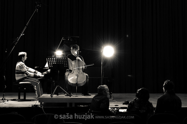 Nikolaj Sajko & Miha Haas, CD recording session @ Dvorana Union, Maribor (Slovenia) <em>Photo: © Saša Huzjak</em>