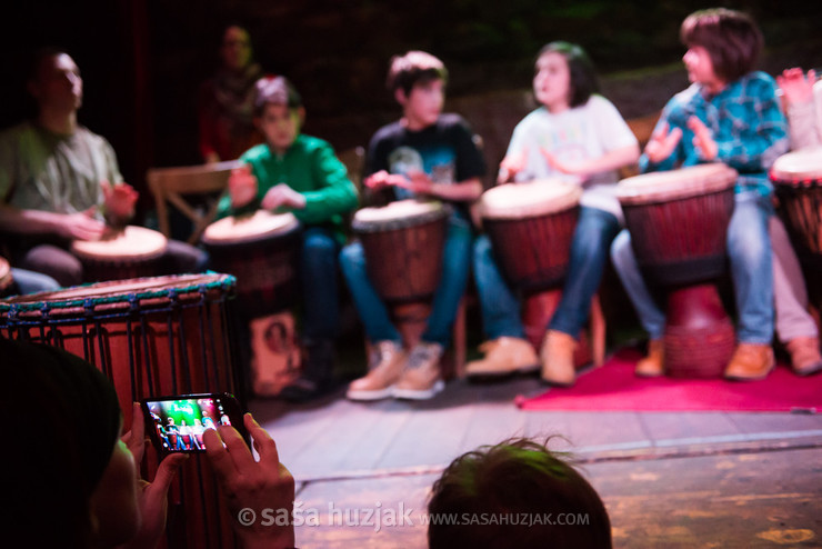 Drummers of Plesna Izba Maribor fan @ Jazz klub Satchmo, Maribor (Slovenia), 2014 <em>Photo: © Saša Huzjak</em>