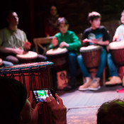 Drummers of Plesna Izba Maribor fan @ Jazz klub Satchmo, Maribor (Slovenia), 2014 <em>Photo: © Saša Huzjak</em>