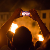 Street theatre fan @ Festival Lent, Maribor (Slovenia), 2014 <em>Photo: © Saša Huzjak</em>