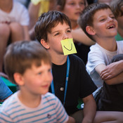 Audience at performance Glava dol - noge gor! @ Festival Lent, Maribor (Slovenia), 2014 <em>Photo: © Saša Huzjak</em>