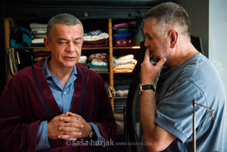 Actor Nebojša Glogovac and director Rajko Grlić @ The Constitution (Ustav Republike Hrvatske) film set, Zagreb (Croatia), 2015 <em>Photo: © Saša Huzjak</em>