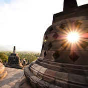 Tourist at Borobudur, a 9th-century Mahayana Buddhist Temple in Magelang @ Borobudur, Java, Indonesia, 2012 <em>Photo: © Saša Huzjak</em>