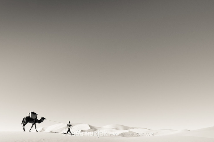 Lonely camel guide @ Erg Chebbi desert, Morocco, 2010 <em>Photo: © Saša Huzjak</em>